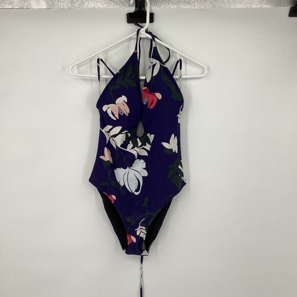 Ladies CupShe One Piece Swim Suit blue/white/peach medium - Picture 1 of 4